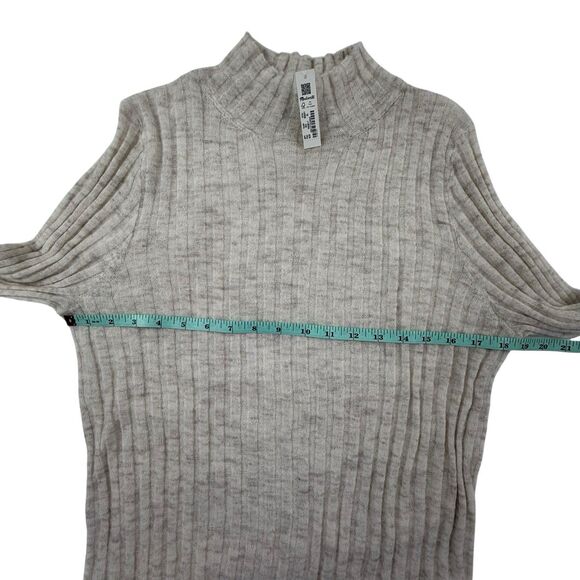 NEW Madewell Alpaca Blend Mockneck Soft Ribbed Long Sleeve Sweater XL Cream - Picture 8 of 11